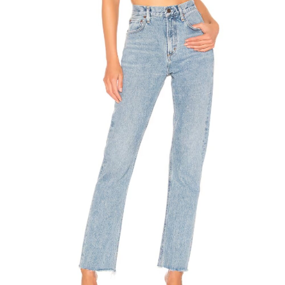 Agolde Cherie High Rise Straight Jeans in Merit Size 32